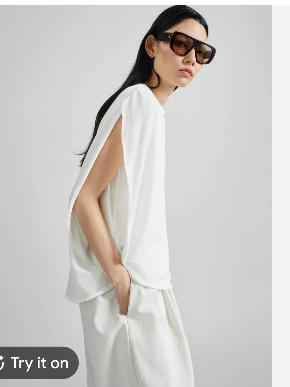Lee Mathews White Split-Sleeve Tank Top L5